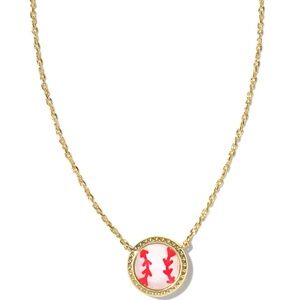 Kendra Scott Gold Necklace with baseball pendant